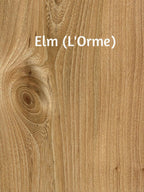 Bois d’orme : veinage clair avec motifs en spirale