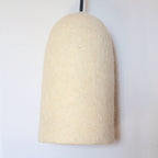 Abat-jour de lampe lanterne en feutre beige, vue de dessus