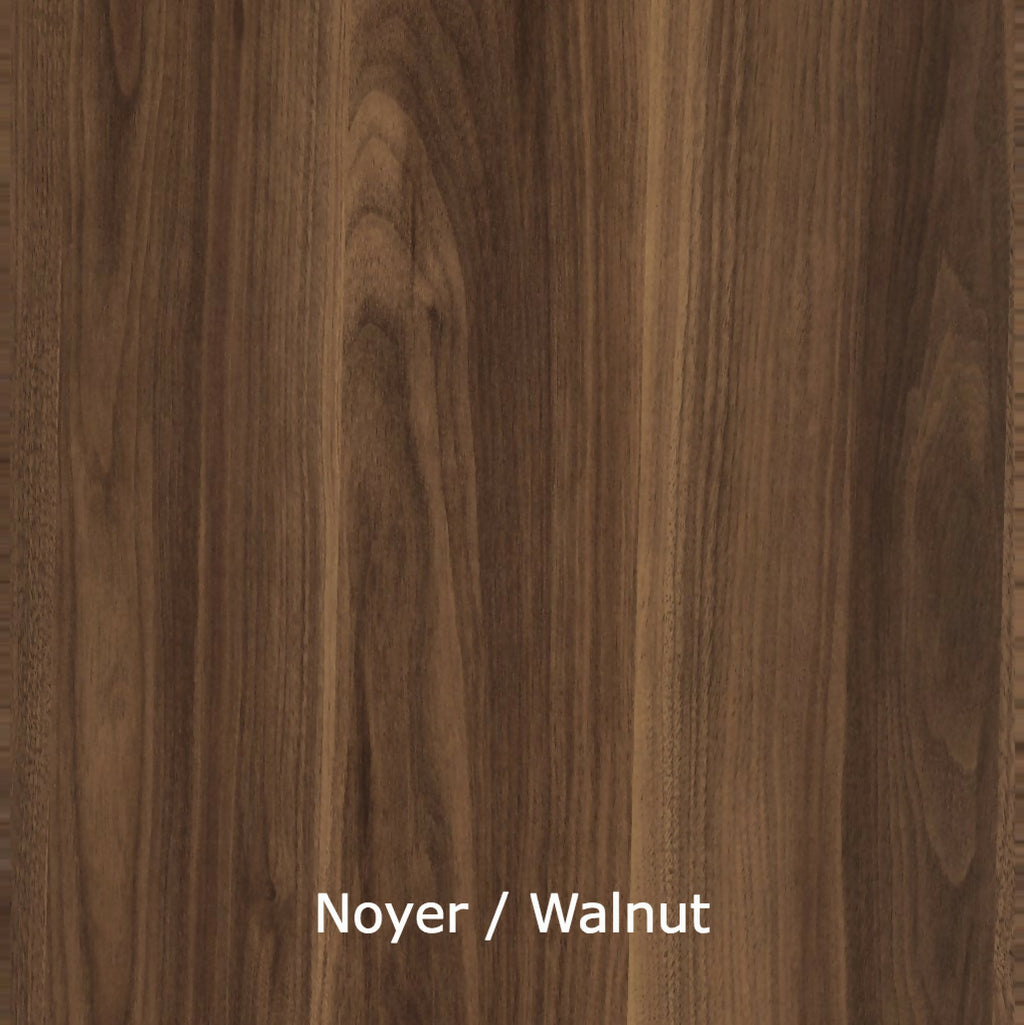 Panneau en bois de noyer, veinage sombre et texture du grain