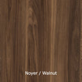 Planche de bois foncé au veinage régulier, aspect noyer