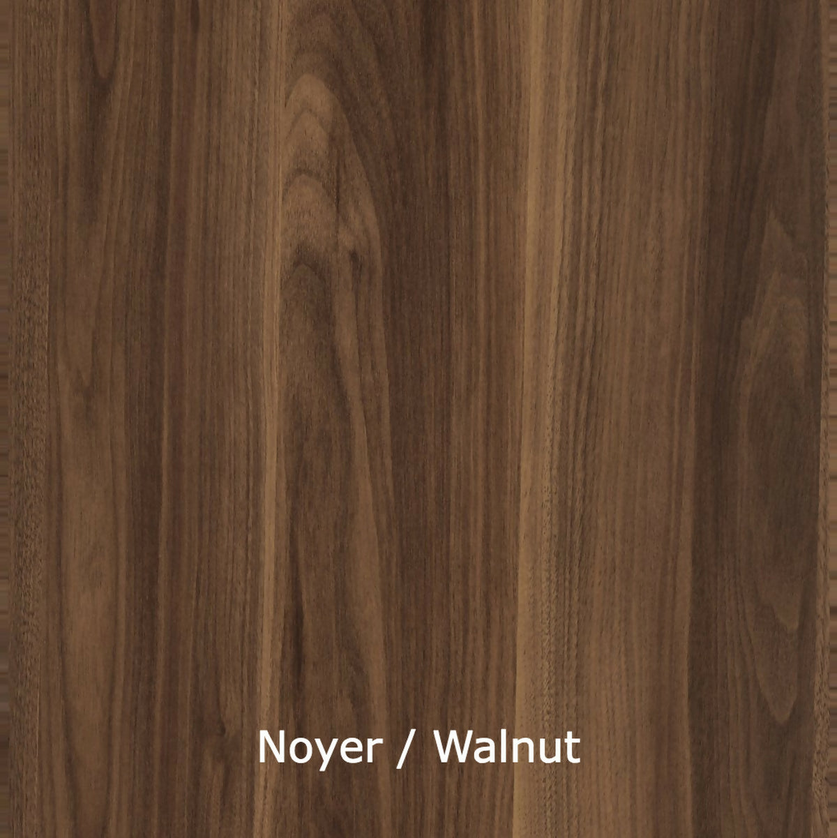 Planche de bois foncé au veinage régulier, aspect noyer