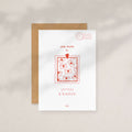 Carte de vœux blanche « Lettre d’amour » avec enveloppes et sceau rouge, sur enveloppe kraft