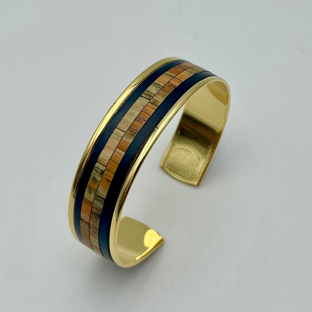 Medium-sized L’Élégante straw marquetry cuff