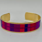 Medium-sized L’Élégante straw marquetry cuff