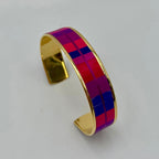 Medium-sized L’Élégante straw marquetry cuff