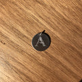 Médaille ronde en argent 925, gravure florale, attache avec anneau