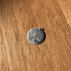 Pendentif médaille ronde en argent 925, arbre gravé finement