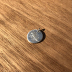 Médaille argent 925 feuille de chêne, pendentif rond avec bélière, finition brillante.