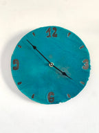 Horloge murale en céramique raku