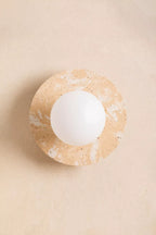 Applique ALBA disque sablé beige avec diffuseur blanc