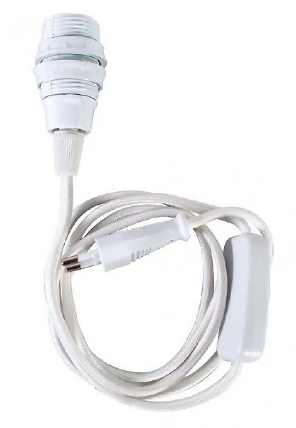 Lampe Erell blanche : douille avec câble et prise