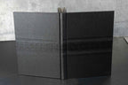 Carnet ou livre d'or noir en toile, couverture double avec bande décorative centrale