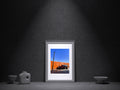 Photographie encadrée paysage orange et bleu