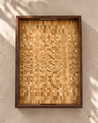 Mosaïque de lumière Plateau en noyer – Marqueterie de paille de seigle naturelle