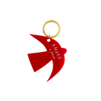 Porte-clés rouge «AMORE» et «pace» avec anneau doré, pendentif en forme de cœur