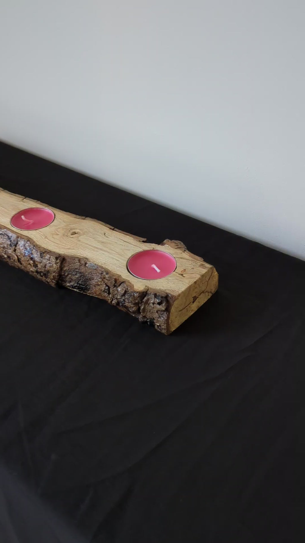 Candlestick / Rustic candle holder in solid ash