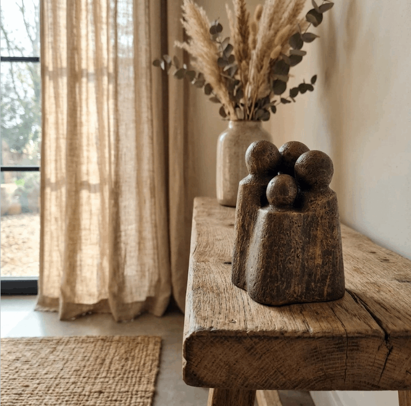 Sculpture contemporaine abstraite en bronze foncé, quatre figures