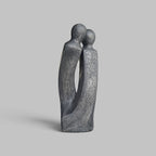 Sculpture contemporaine de couple « Une danse », pièce unique signée à patine bronze argent, par Catherine Fouvry Leblois