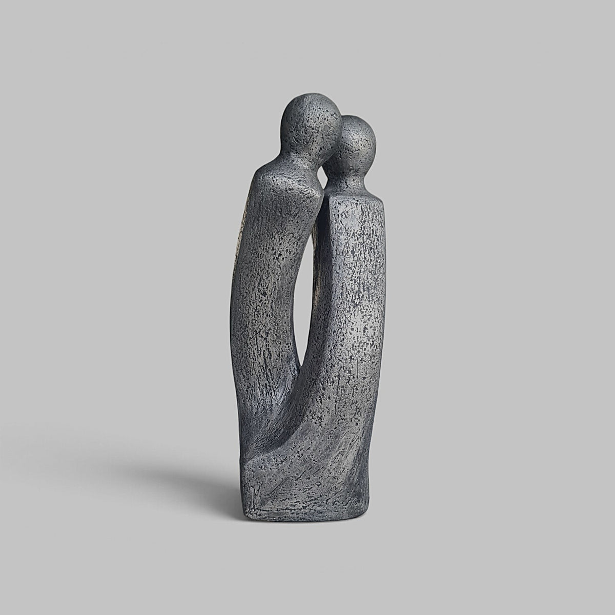 Sculpture contemporaine de couple « Une danse », pièce unique signée à patine bronze argent, par Catherine Fouvry Leblois