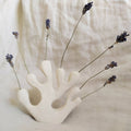 Vase sculpté algue-corail blanc, forme corail avec plusieurs branches