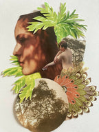 Souvenir de voyage décoratif, portrait stylisé avec palmiers et motifs colorés