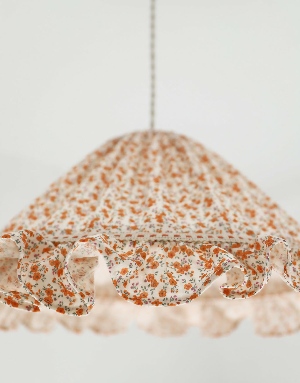 Emilia "fleurettes" conical pendant light with frill