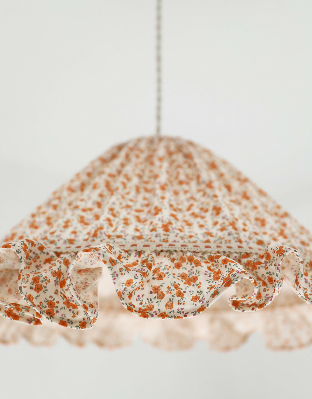 Emilia "fleurettes" conical pendant light with frill