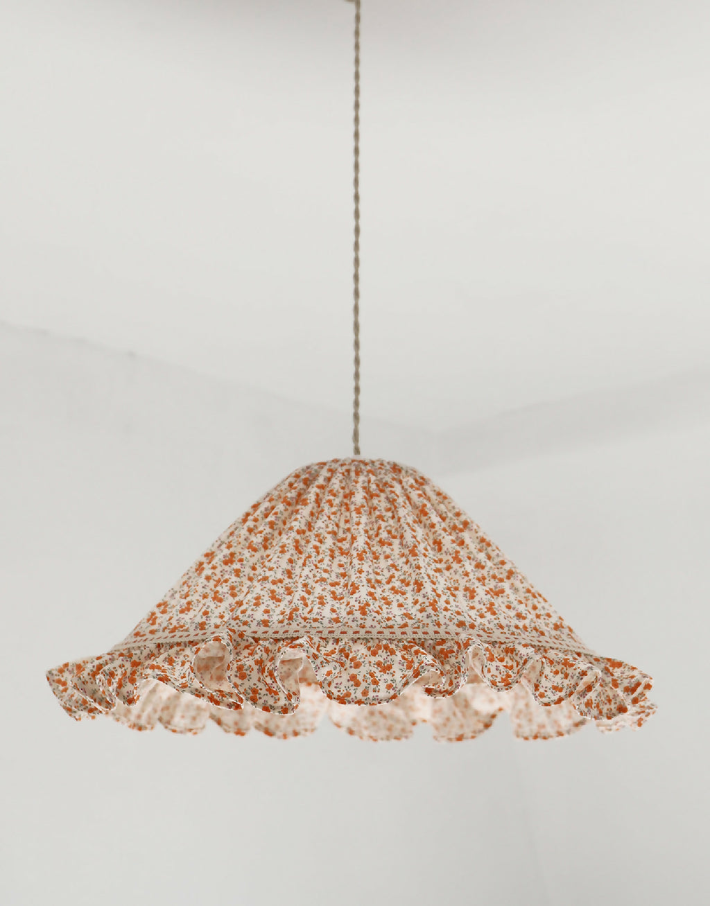 Emilia "fleurettes" conical pendant light with frill