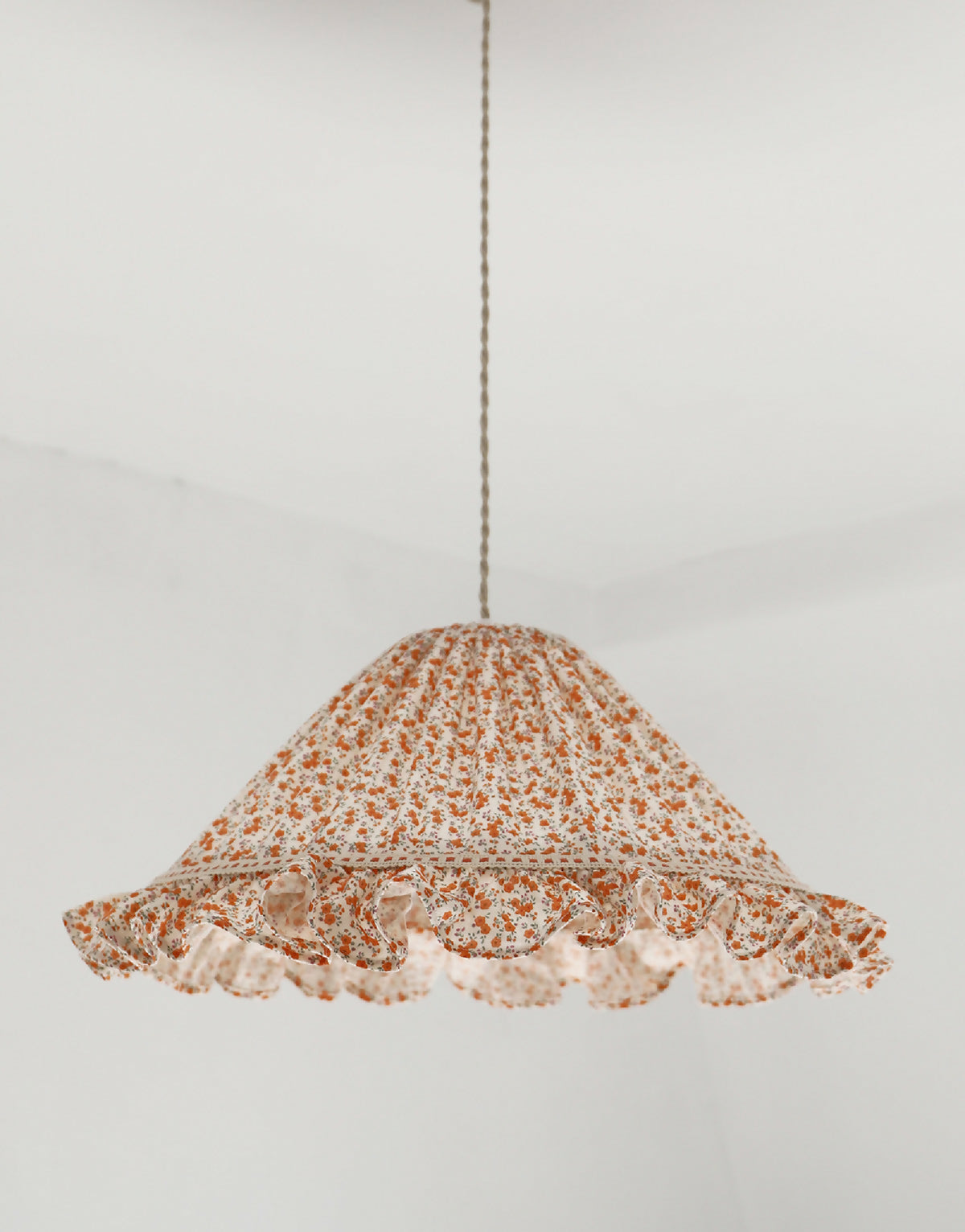 Emilia "fleurettes" conical pendant light with frill
