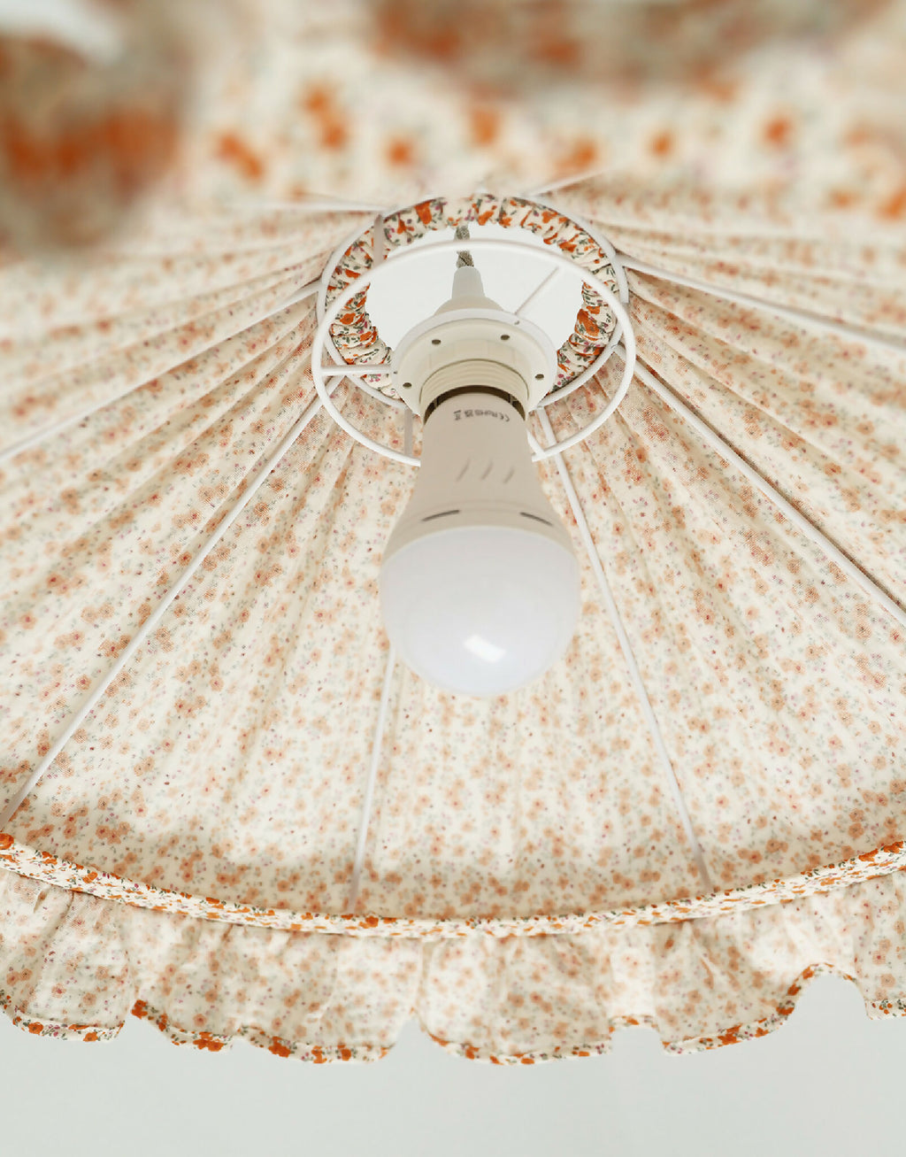 Emilia "fleurettes" conical pendant light with frill