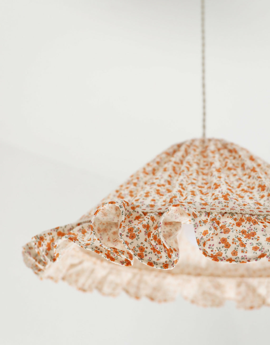 Emilia "fleurettes" conical pendant light with frill