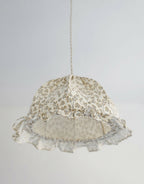 Margaret "twigs" print rounded dome pendant light with ruffles