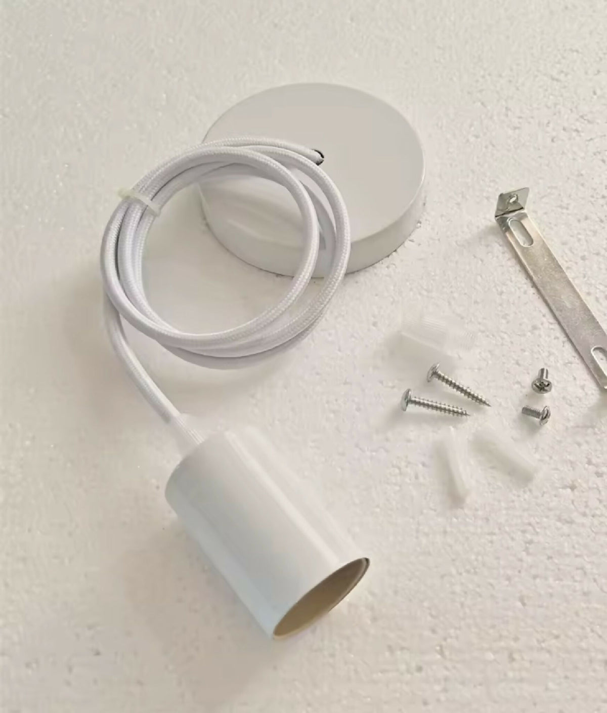 Kit de suspension : câble blanc et douille, pour abat-jour goutte en grès