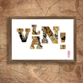 Tableau A4 cadre bois avec lettres en collage de plantes séchées