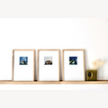 Triptyque de 3 cadres en bois avec photos Polaroïd d’architecture, 20x30 cm