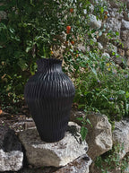 VASE CERAMIQUE CONTEMPORAINE NOIR MAT