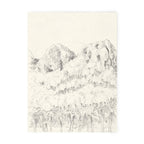 Tirage d’art numéroté et signé : paysage au crayon, palmiers et montagnes