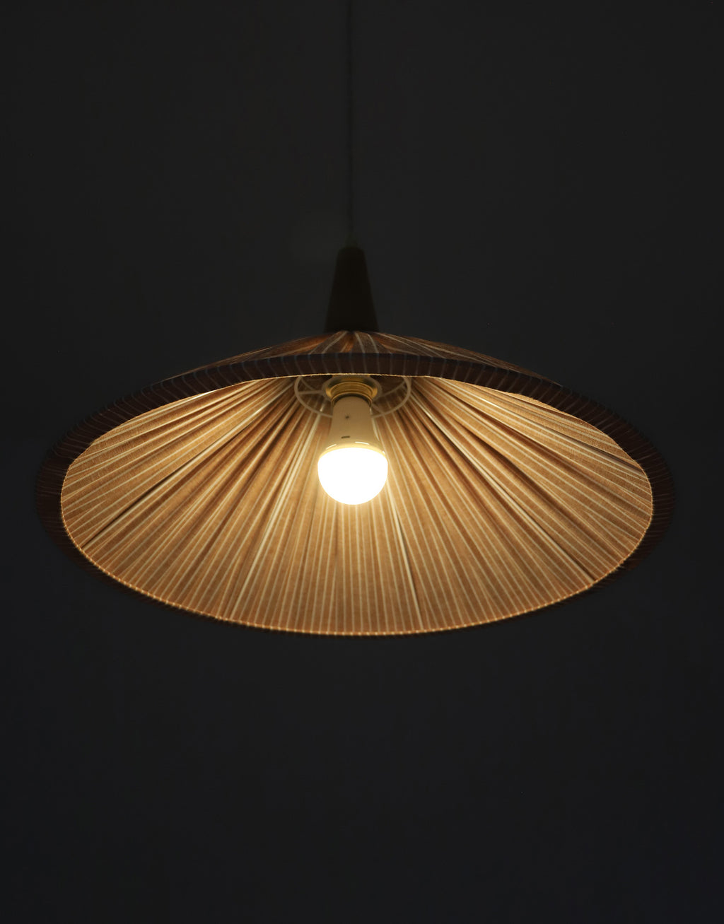 Suspension ELEONORE 60 cm, lin et coton rayé terra